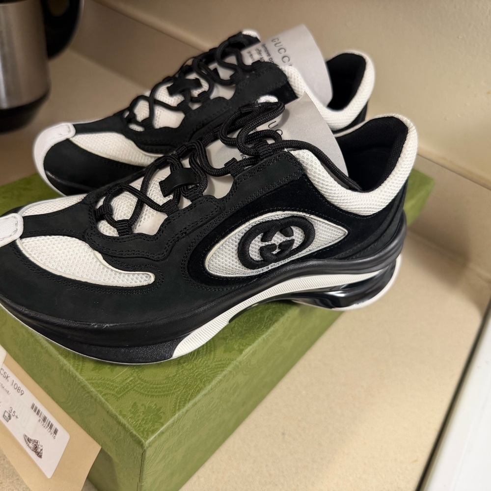 Gucci Monochrome Athletic Shoes - Picture 2 of 6